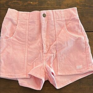 Pink High Waist Corduroy Shorts